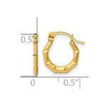 14K Yellow Gold Polished and Grooved Hoop earrings - Product Photo