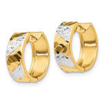 14k 5mm Diamond-cut Rhodium Hoop Earrings - Product Photo