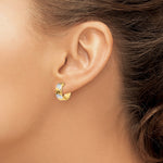 14k 5mm Diamond-cut Rhodium Hoop Earrings - Product Photo