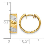 14k 5mm Diamond-cut Rhodium Hoop Earrings - Product Photo