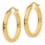 14K Yellow Gold 2x3mm Square Tube Hoops - Product Photo