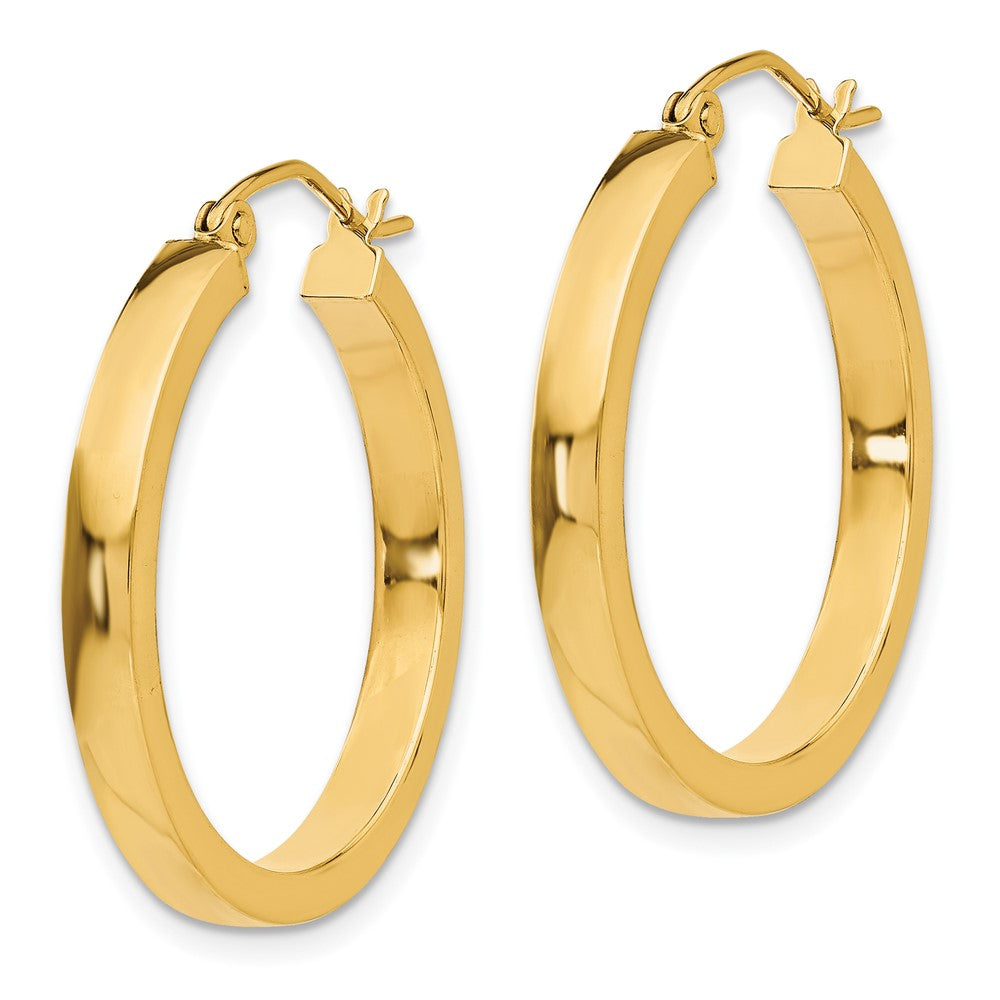 14K Yellow Gold 2x3mm Square Tube Hoops - Product Photo