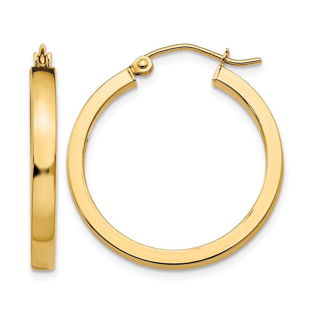 14K Yellow Gold 2x3mm Square Tube Hoops - Product Photo