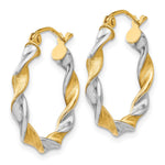 14K White Gold & Rhodium 2.0mm Twisted Hoop Earrings - Product Photo