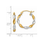 14K White Gold & Rhodium 2.0mm Twisted Hoop Earrings - Product Photo