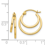 14K Yellow Gold Double Hoop Earrings - Product Photo