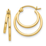 14K Yellow Gold Double Hoop Earrings - Product Photo