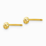 14K Yellow Gold 3 mm Puff Circle Post Earrings - Product Photo