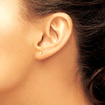 14K Yellow Gold 3 mm Puff Circle Post Earrings - Product Photo