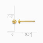 14K Yellow Gold 3 mm Puff Circle Post Earrings - Product Photo