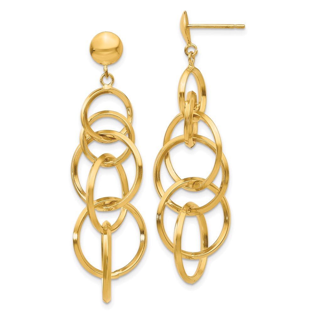 14k Circle Drop Post Earrings - Product Photo