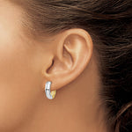 14K Two-tone Huggie Earrings - Product Photo