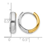 14K Two-tone Huggie Earrings - Product Photo