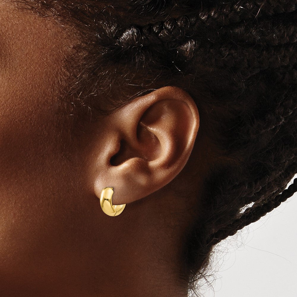 14K Yellow Gold Hinged Hoop Earrings - Product Photo