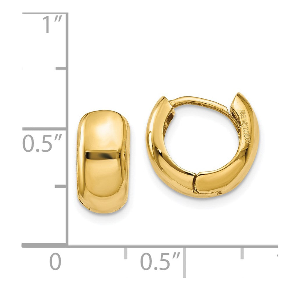 14K Yellow Gold Hinged Hoop Earrings - Product Photo