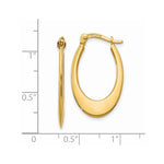 14K Yellow Gold Polished Hoop Earrings - Product Photo