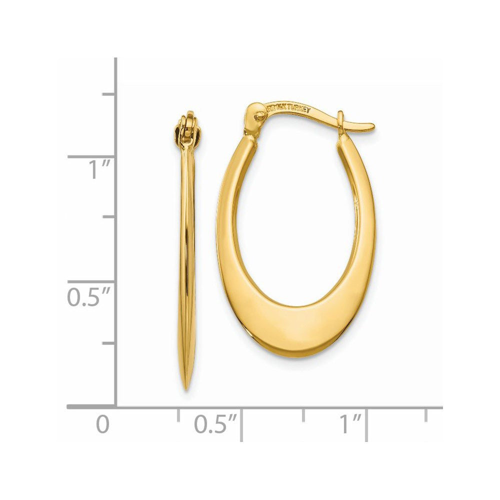 14K Yellow Gold Polished Hoop Earrings - Product Photo