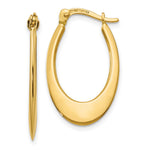 14K Yellow Gold Polished Hoop Earrings - Product Photo