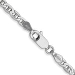 14k White Gold 3mm Concave Anchor Chain - Product Photo