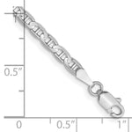 14k White Gold 3mm Concave Anchor Chain - Product Photo