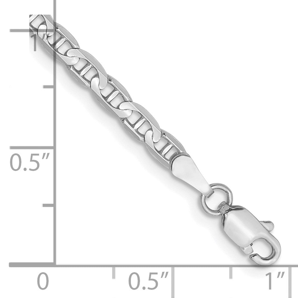 14k White Gold 3mm Concave Anchor Chain - Product Photo
