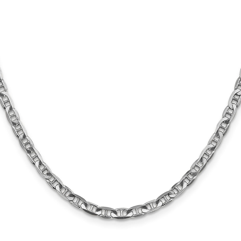 14k White Gold 3.75mm Concave Anchor Chain - Product Photo