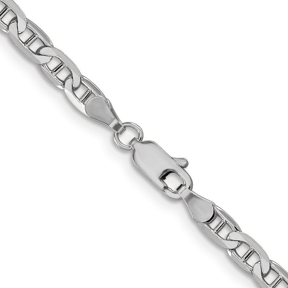 14k White Gold 3.75mm Concave Anchor Chain - Product Photo