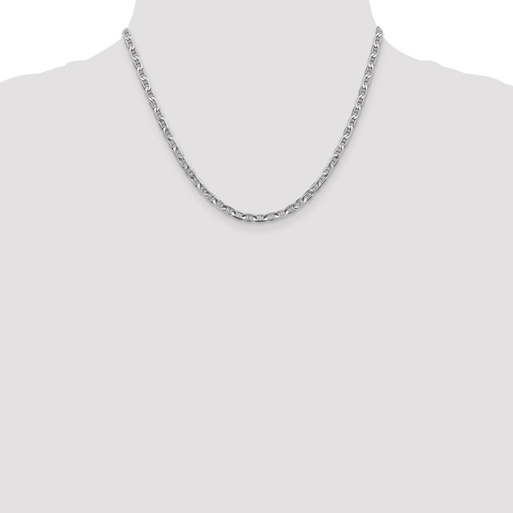 14k White Gold 3.75mm Concave Anchor Chain - Product Photo