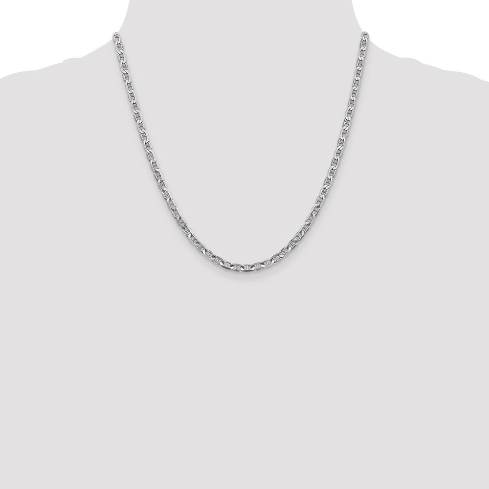 14k White Gold 3.75mm Concave Anchor Chain - Product Photo