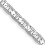 14k White Gold 3.75mm Concave Anchor Chain - Product Photo