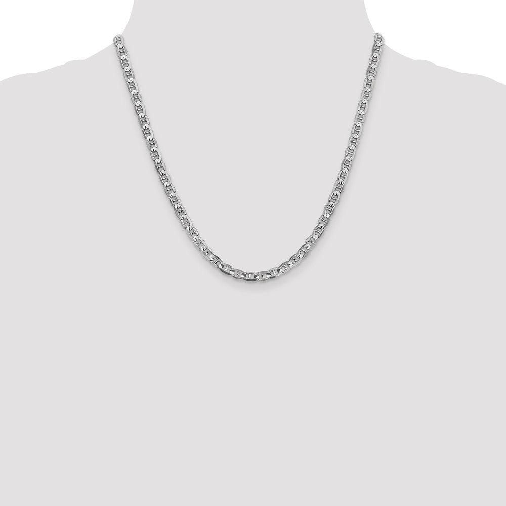 14k White Gold 4.5mm Concave Anchor Chain - Product Photo
