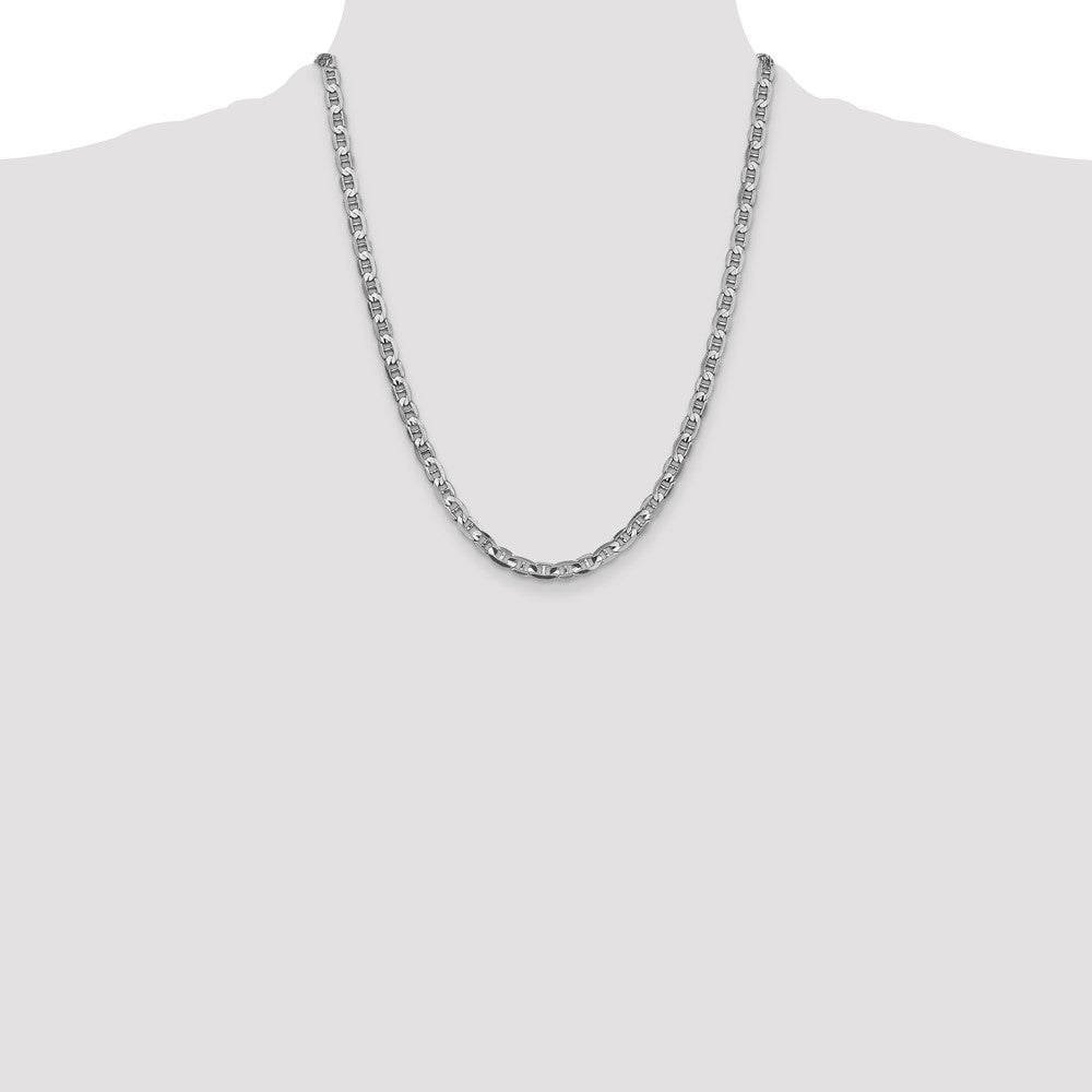 14k White Gold 4.5mm Concave Anchor Chain - Product Photo