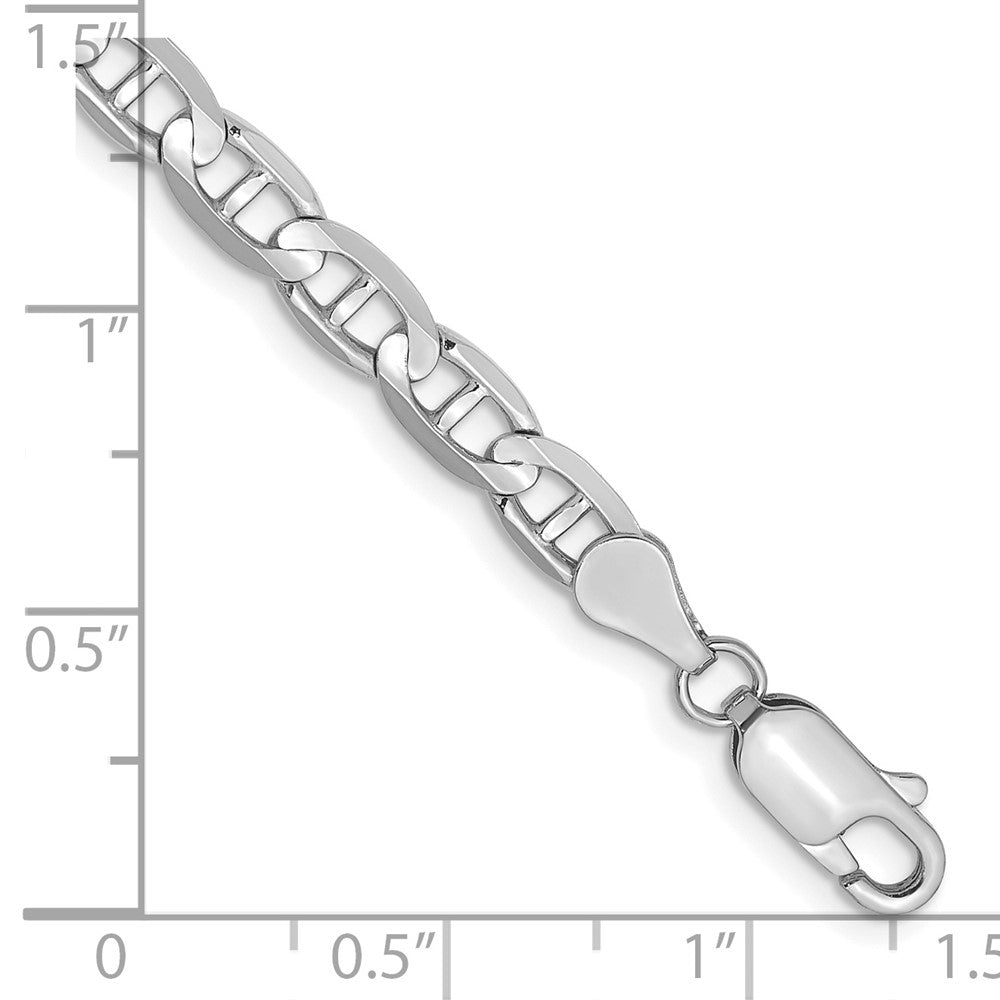 14k White Gold 4.5mm Concave Anchor Chain - Product Photo