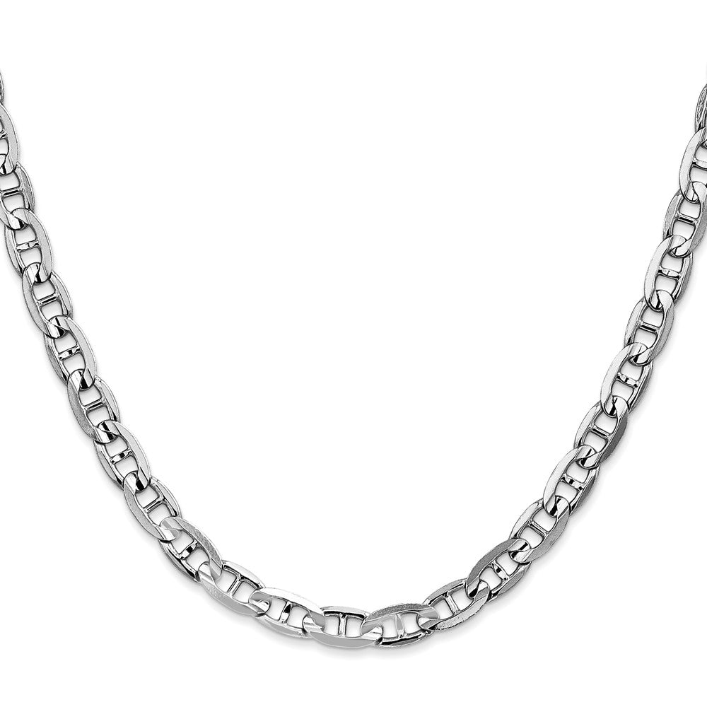 14k White Gold 5.25mm Concave Anchor Chain - Product Photo
