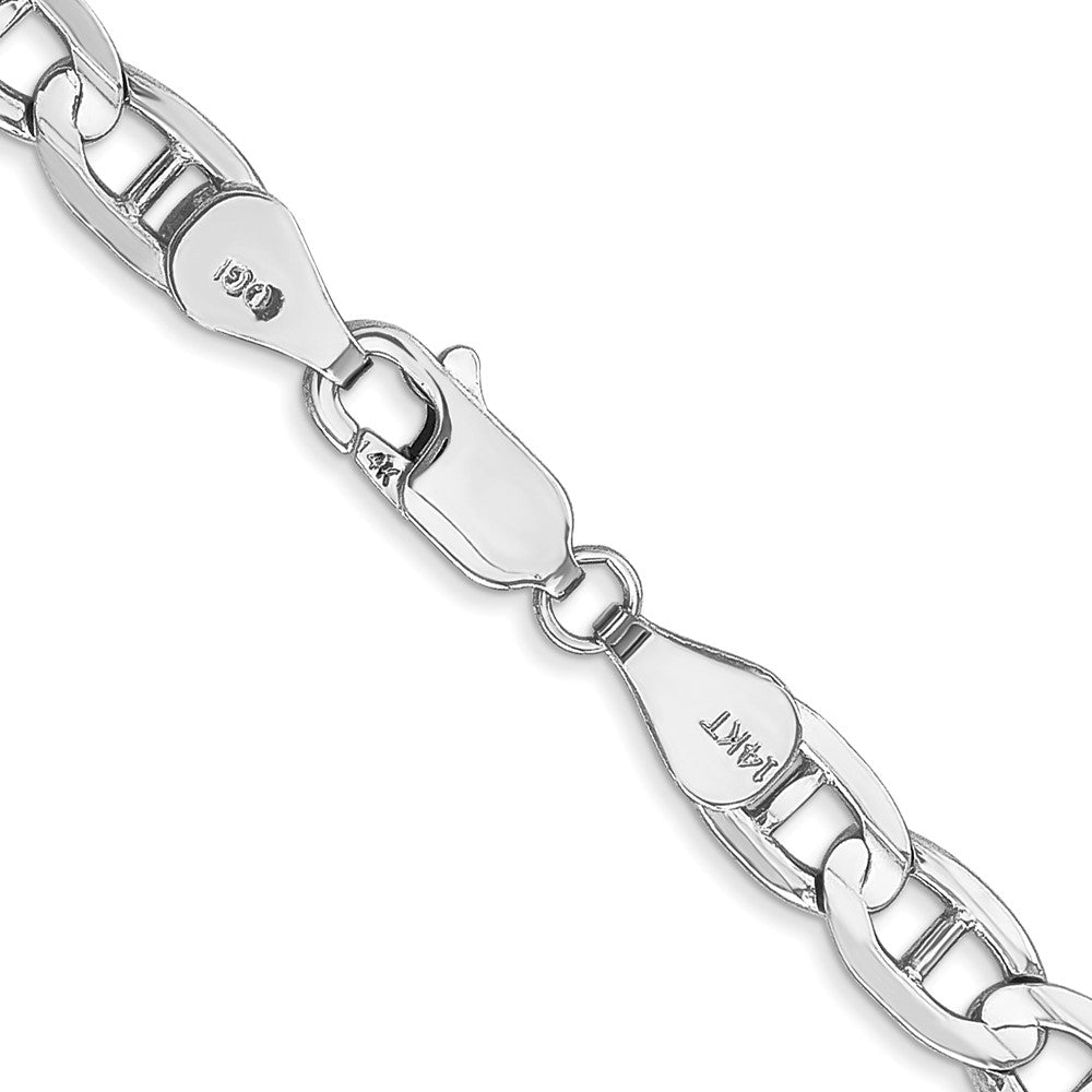 14k White Gold 5.25mm Concave Anchor Chain - Product Photo