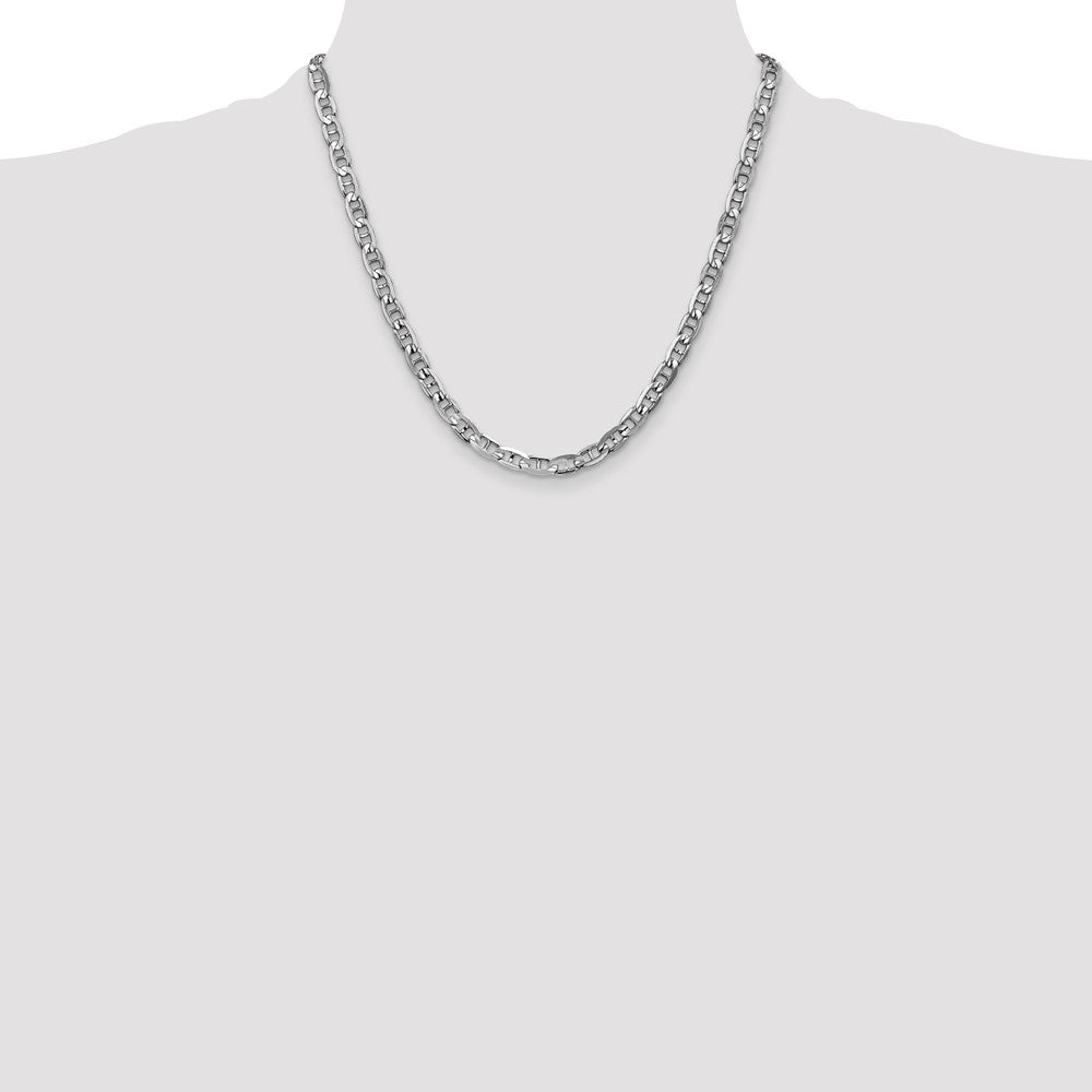 14k White Gold 5.25mm Concave Anchor Chain - Product Photo