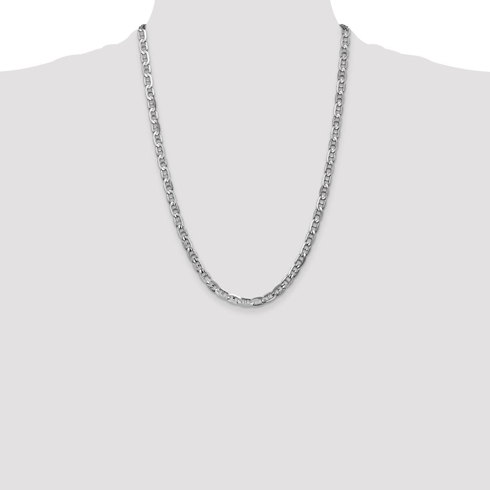 14k White Gold 5.25mm Concave Anchor Chain - Product Photo