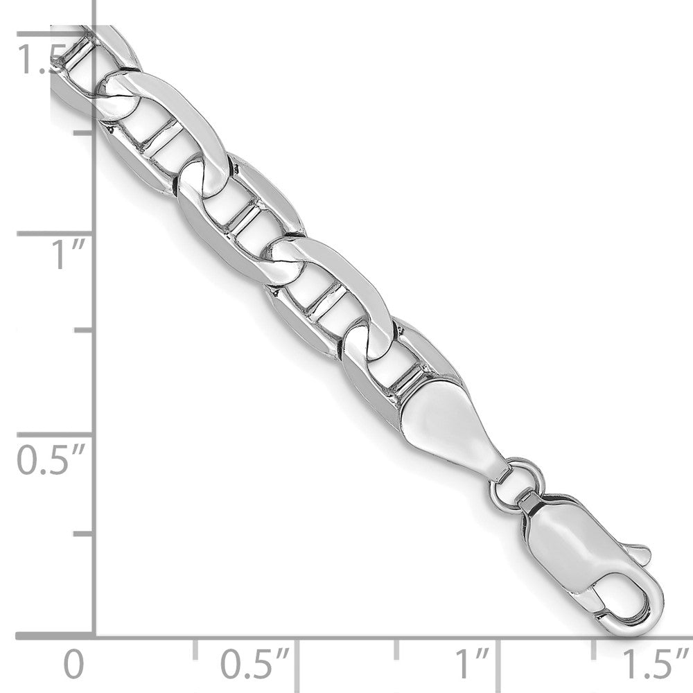 14k White Gold 5.25mm Concave Anchor Chain - Product Photo
