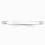 14K White Gold 2 mm Lightweight Comfort Fit Band - Product Photo