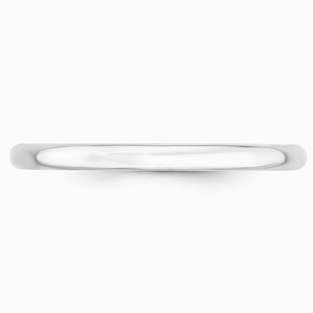 14K White Gold 2 mm Lightweight Comfort Fit Band - Product Photo