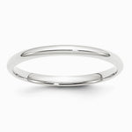 14K White Gold 2 mm Lightweight Comfort Fit Band - Product Photo