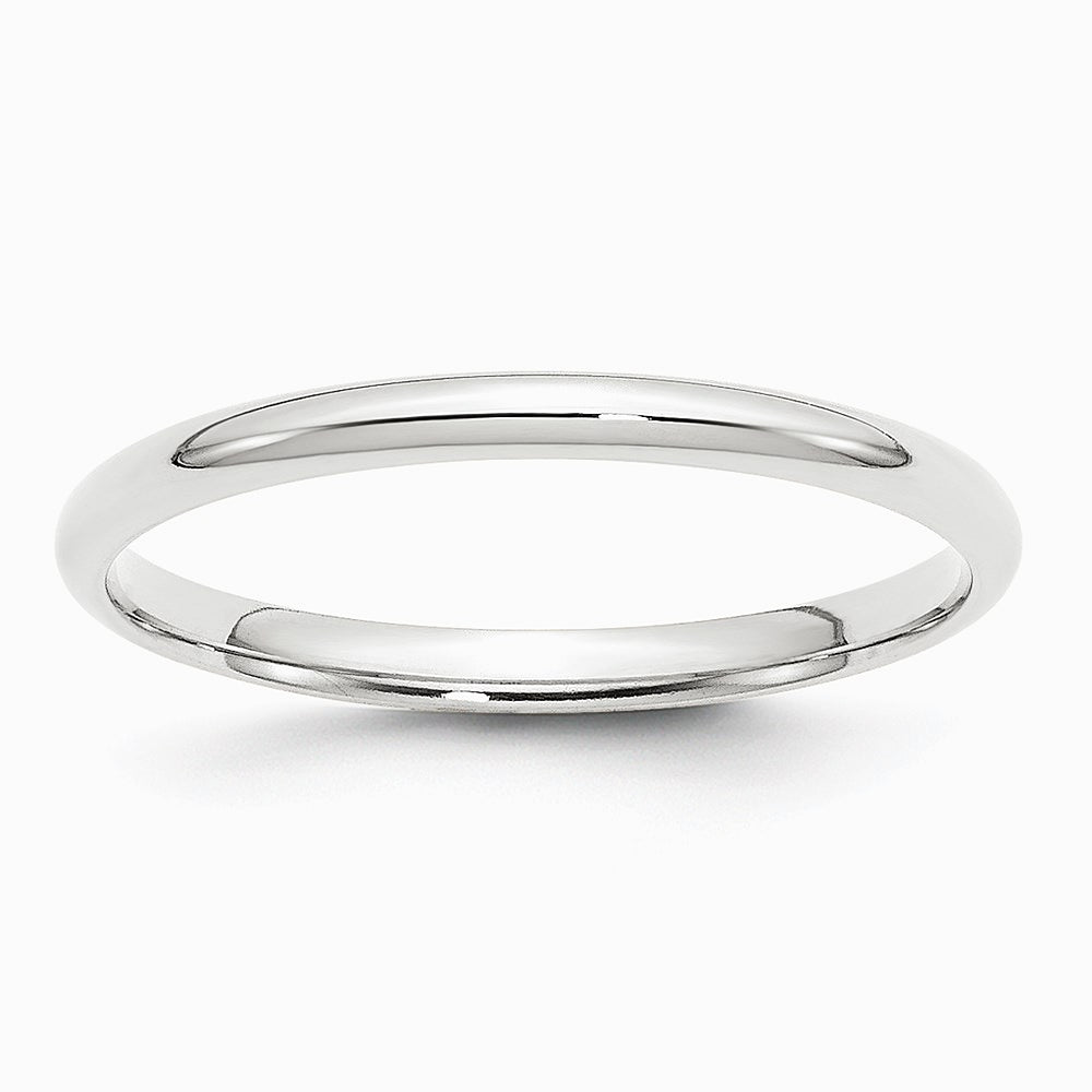 14K White Gold 2 mm Lightweight Comfort Fit Band