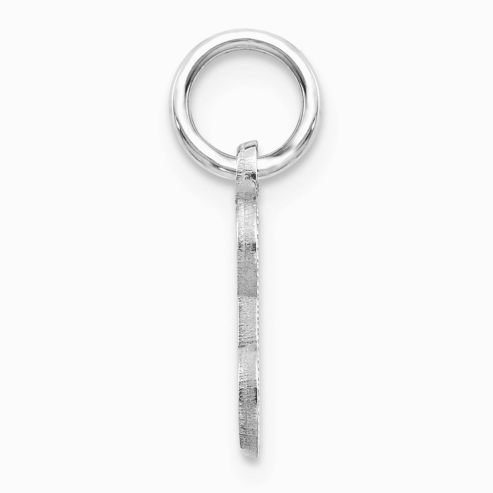 10K / 14K White Gold 10KW Diamond-cut Initial E Charm - Product Photo
