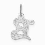 10K / 14K White Gold 10KW Diamond-cut Initial E Charm - Product Photo