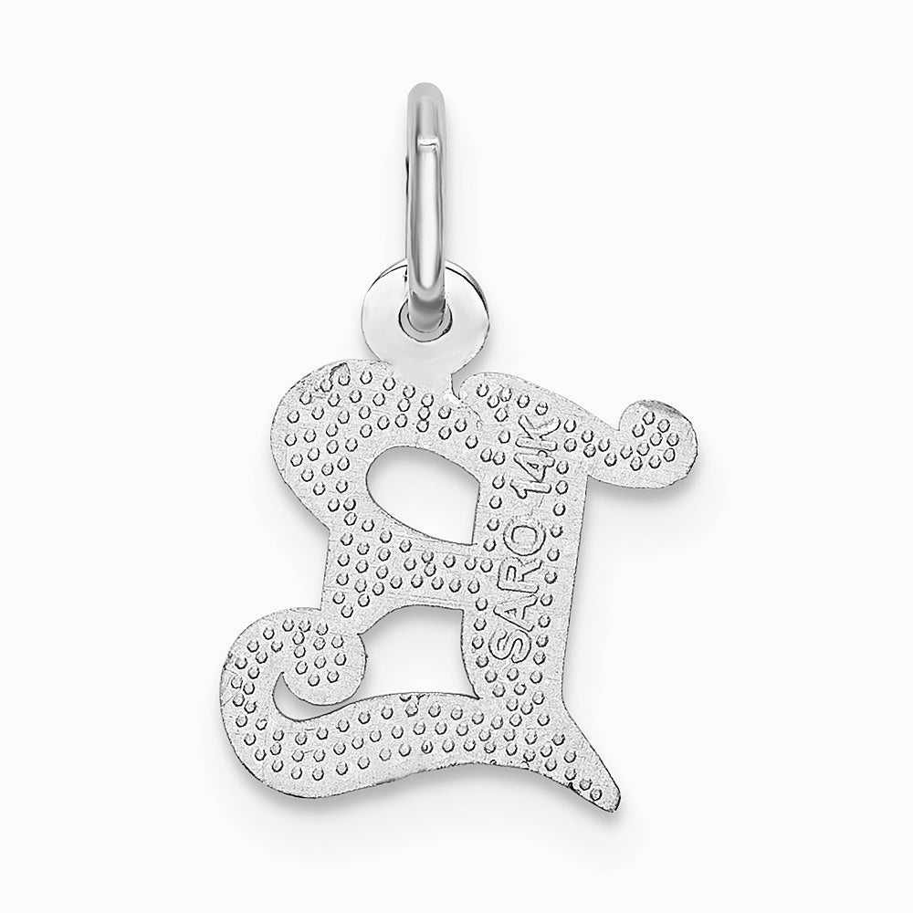 10K / 14K White Gold 10KW Diamond-cut Initial E Charm - Product Photo