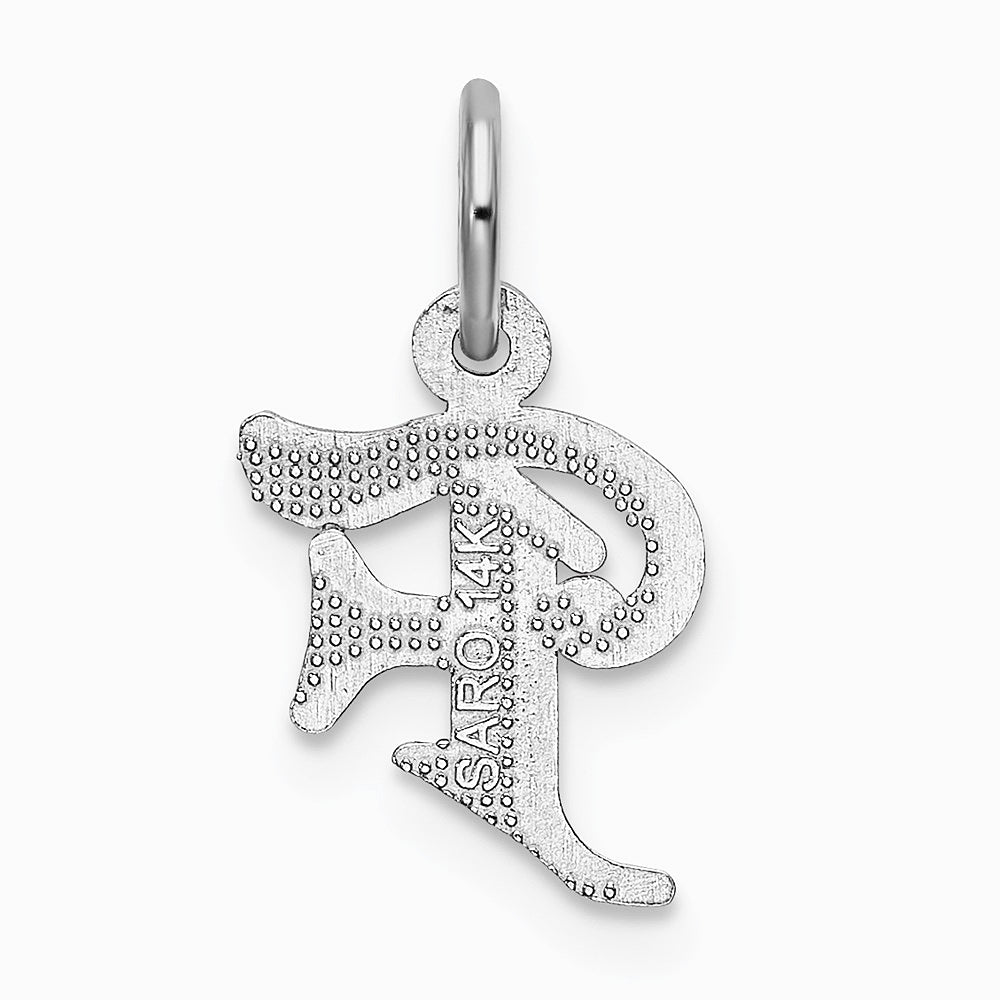 10K / 14K White Gold 10KW Diamond-cut Initial F Charm - Product Photo