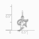 10K / 14K White Gold 10KW Diamond-cut Initial F Charm - Product Photo