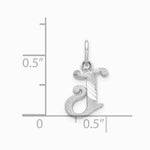 10K / 14K White Gold 10KW Diamond-cut Initial J Charm - Product Photo