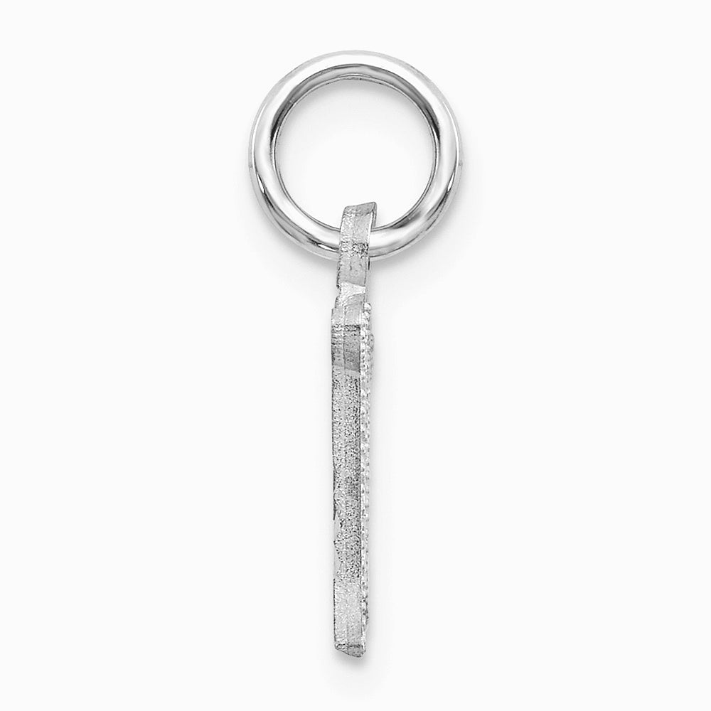 10K / 14K White Gold 10KW Diamond-cut Initial M Charm - Product Photo