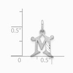 10K / 14K White Gold 10KW Diamond-cut Initial M Charm - Product Photo